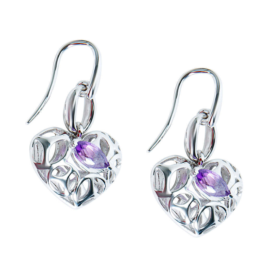 Di Modolo Ricamo Amethyst Drop Earrings in Plated Rhodium Retails for 295